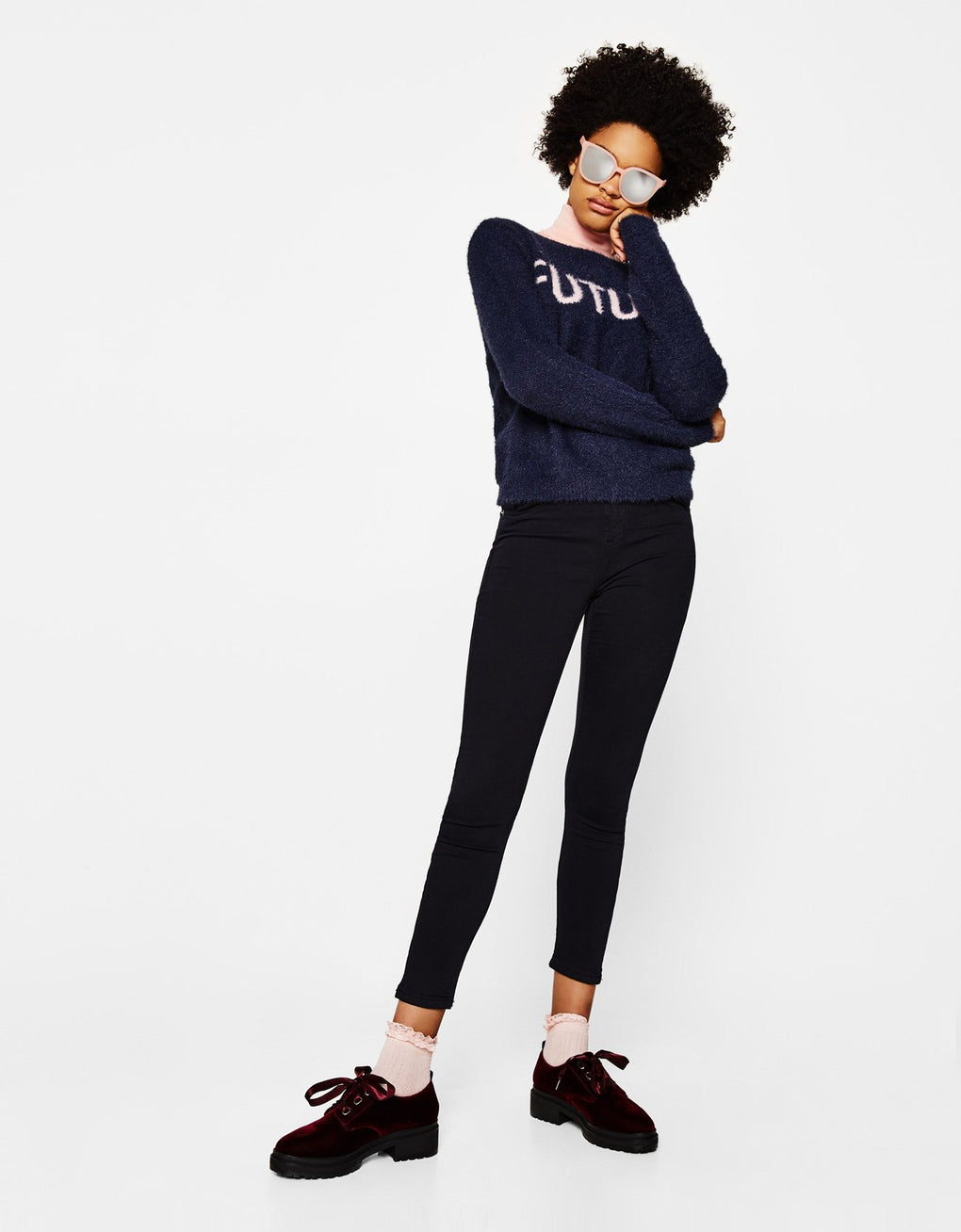 Super skinny mid-rise trousers