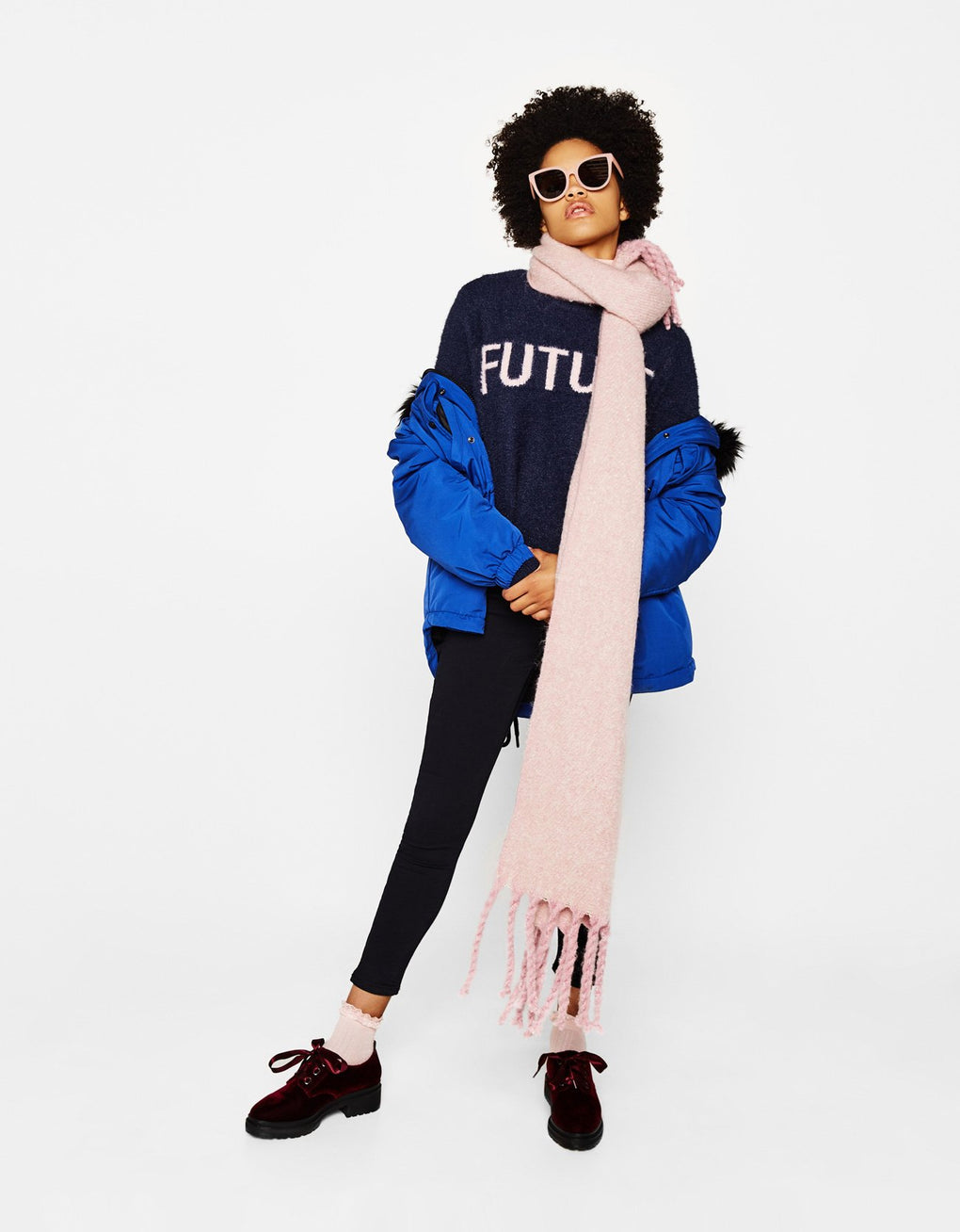 Skinny mid-rise trousers